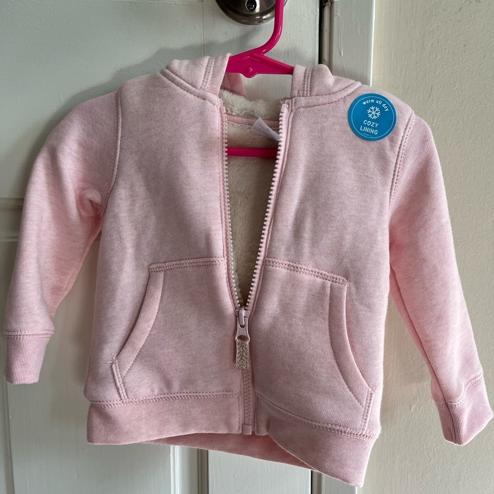New With Tags Carter’s Pink Sherpa Hoodie